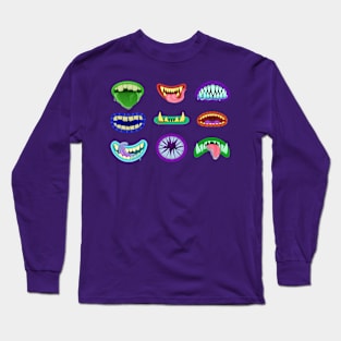 MOnsters Mouth Illustration Long Sleeve T-Shirt